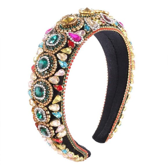 Padded Headband Baroque Crystal Embellished Hairbands Bejewelled Hair Hoop main image 7